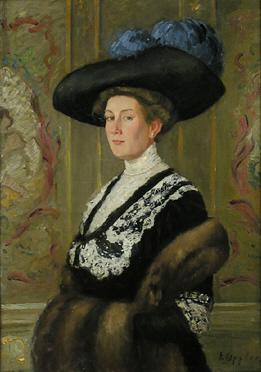  Portrait einer Dame mit Hut